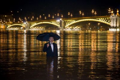 Életkép a Duna magas vízállásáról
